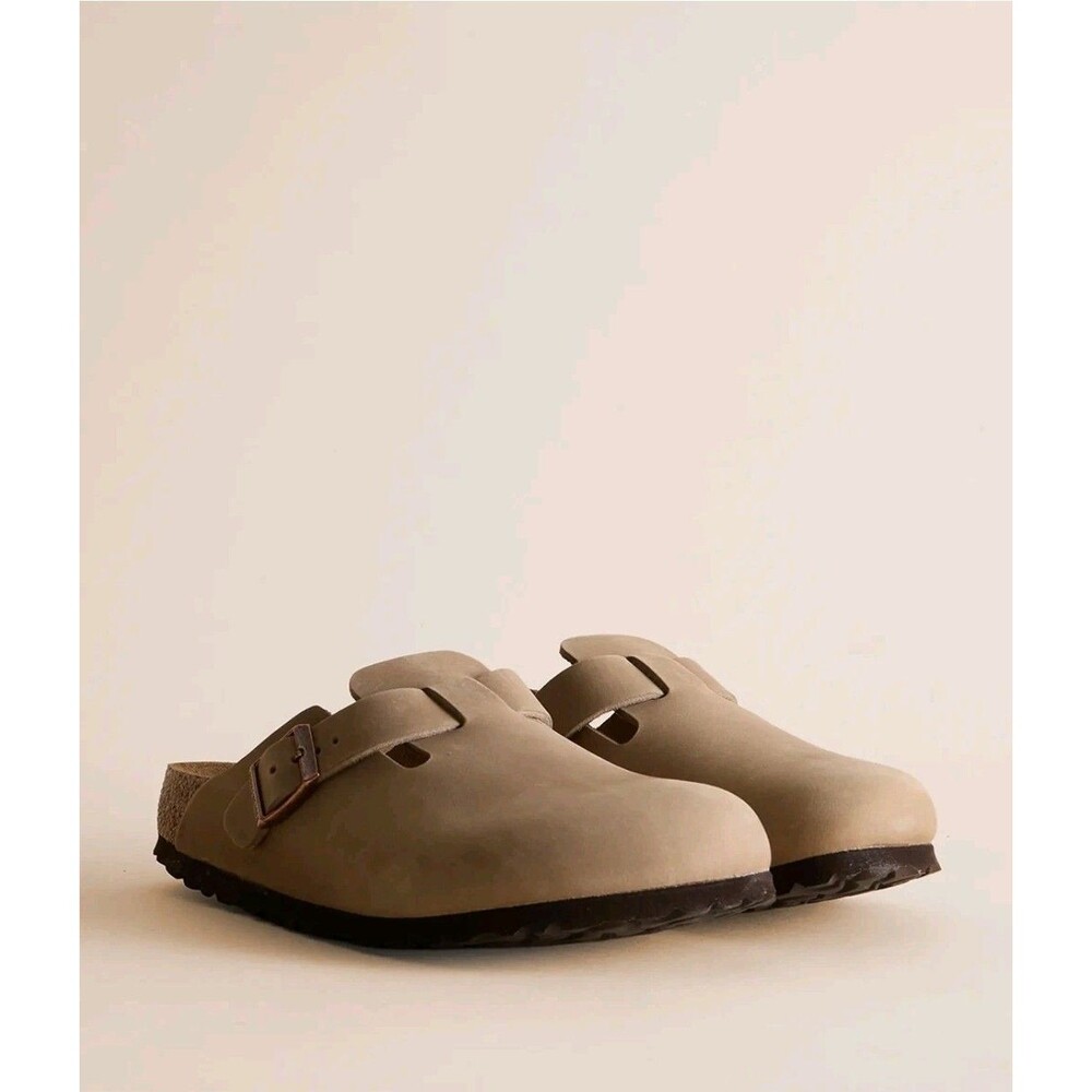 Birkenstock Boston Oiled Leather Soft Footbed Clogs Tobacco Brown Men's Size 45